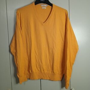 Peter Millar Men's Orange V-Neck Sweater